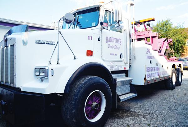 Hamptons Body Shop tows the cars on game day for the university. This past Saturday, the shop towed 29 cars total. Maggie Cozens | The Appalachian