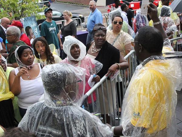 Ticket holders for the Bank of America Stadium are told their tickets are no longer Valid. Obamas acceptance speech was moved to the 50,000 less seat Time Warner Arena due to the threat of severe weather. Paul Heckert | The Appalachian