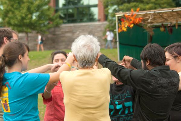 Students from Hillell, a campus Jewish organization, teach students traditional Jewish dances on Sanford Mall Wednesday, October 3. Justin Perry | The Appalachian