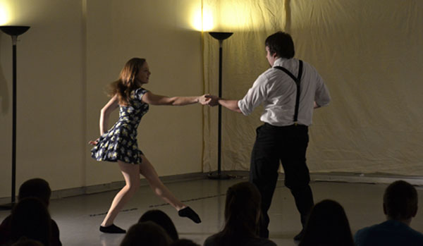 Two members of the Appalachian Swing Club dance the night away at the Momentum Showcase on Saturday, Jan. 26. The Showcase gave Appalachian a taste of the diverse dancing styles at ASU.
