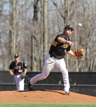 Sophomore pitcher Jamie Nunn attempts to snag a third base runner last season in a game against North Carolina A&amp;T. The team will host Canisius College for their home-opener Monday, Feb. 18.