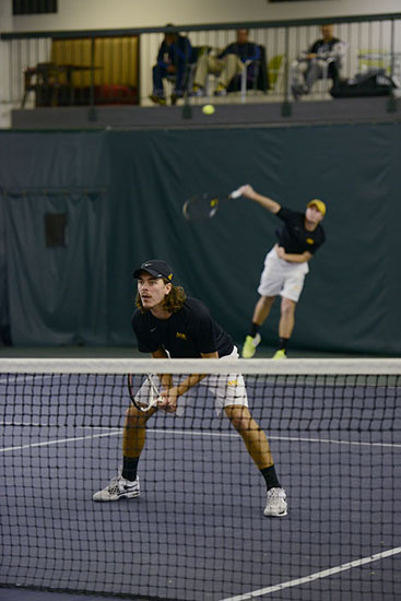 Junior Sebastien King and freshman Zach Bost team up against East Tennessee State University. The team lost to UNC-Asheville this weekend 1-6.