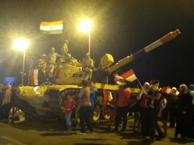 Egyptian military tanks were common on the streets before and after President Mohamed Morsi's ousting. Lena Aloumari | Courtesy Photo