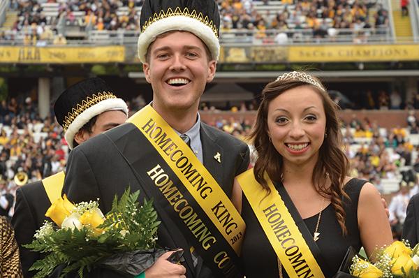Senior Dylan Russell (left) and junior Olivia Easly (right) were crowned this year’s homecoming king and queen. Photo by Justin Perry | The Appalachian