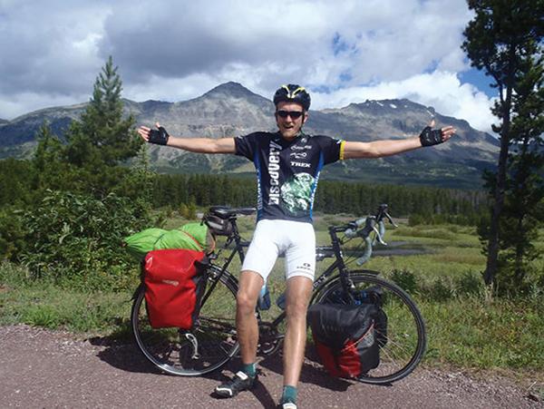 Appalachian State University alumnus Michael O’Neal biked a total of 4,000 miles across the country in June to spread awareness for sustainability efforts. Photo courtesy of Michael ONeil