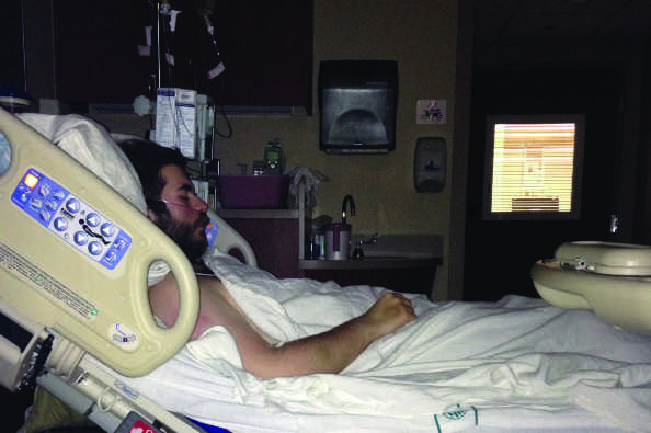 William John Chapman lays in his hospital bed. Photo courtesy of Melissa Burgess