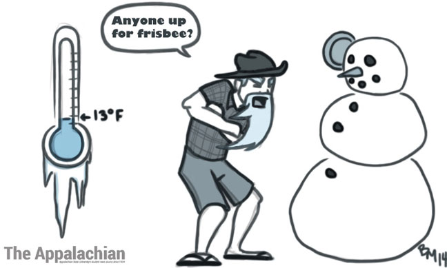 Cartoon: Mountaineers not phased by the cold