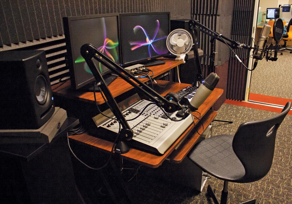 A new recording studio has been recently installed on the lower level floor of the Belk Library. Photo by Rachel Krauza  |  The Appalachian