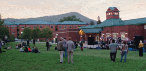 Students gathered on Duck Pond Field Tuesday night to participate in the "Rock the Vote" event. Students enjoyed live music and were able to register to vote. Photo by Morgan Cook  |  The Appalachian