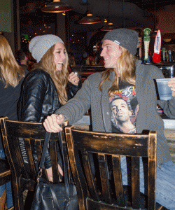 Junior health promotion major Lacey Yonally (left) and senior graphic design major Ethan Woodring (right) enjoy $2 beers and Throwback Thursday at The Local last week. Photo by Meredith Warfield  |  The Appalachian