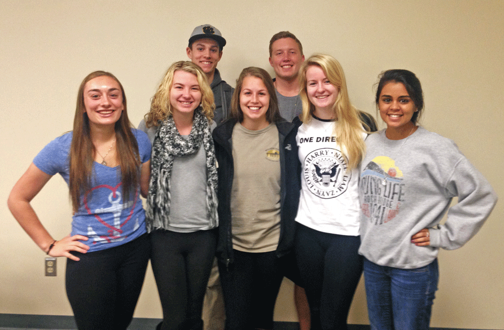 The group of ASU students that began the Feeding Watauga Families service project. The project began as a class assignment until the students decided to use it to help the Boone community by reaching out to local families. Photo courtesy of Mkayla Nelson
