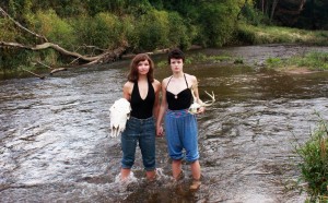 Senior journalism major Kate Smith (left) and junior studio art major Lindsey Willis (right) pose to promote "Ugly Instinct," coming to Nth Degree Gallery Friday. Photo courtesy of Samuel Monroe Brown