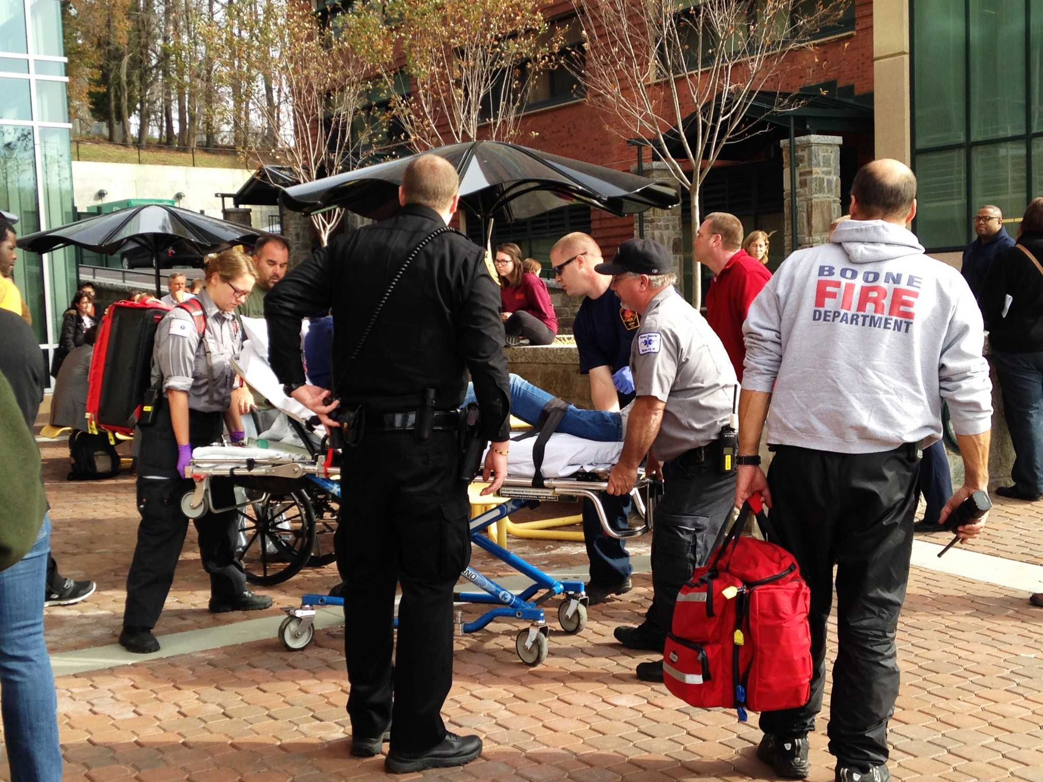 An unnamed student was taken out of Plemmons Student Union in a wheelchair and loaded onto a stretcher after a 911 call was made. The student refused treatment and walked off on her own.