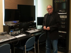 Manager of communication Michael Fields walks through the control room in Beasley Media Complex. Fields is involved in the airing of Appalachian's television station App Cable coming in the spring. Photo by Morgan Cook  |  The Appalachian