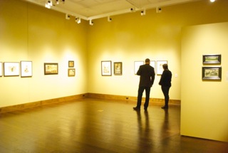 Patrons appreciating the art at Blowing Rock Art and History Museum  in downtown Blowing Rock.