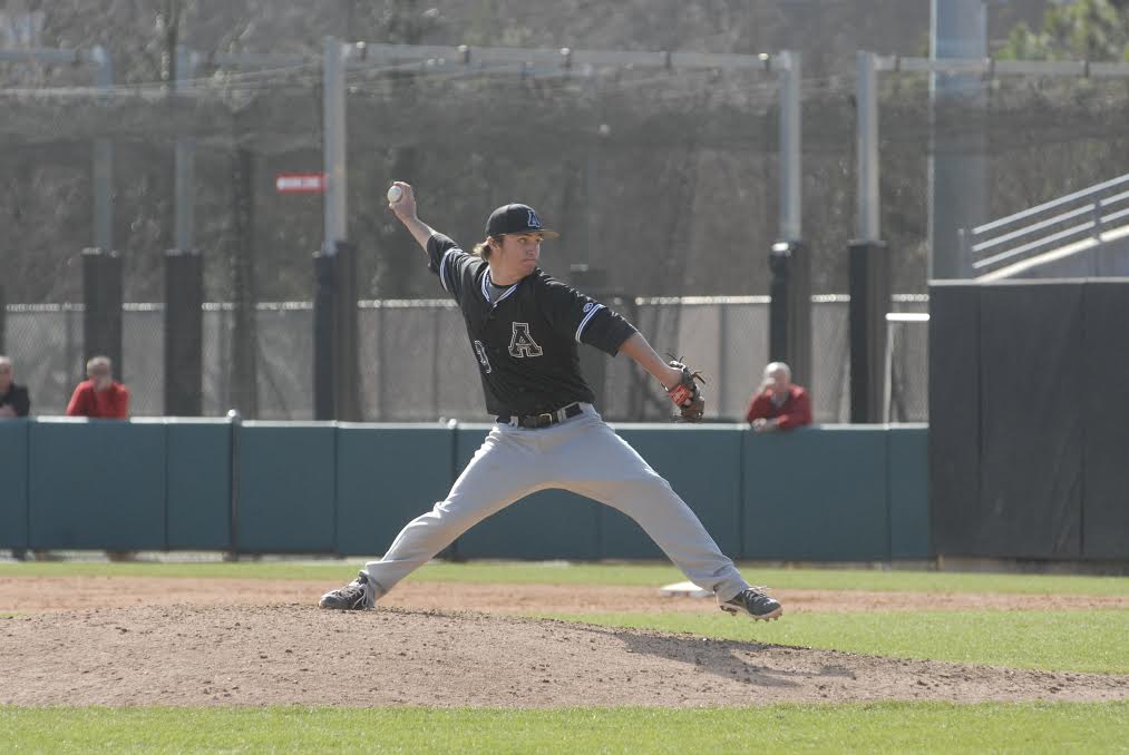 Senior pitcher Taylor Thurber delivers a pitch in a relief appearance last season against N.C. State. Thurber (3-4) has been thrust into a starting role this season and had a career day Friday against ULM with a complete-game shutout, scattering four hits and striking out seven in the 7-0 win.