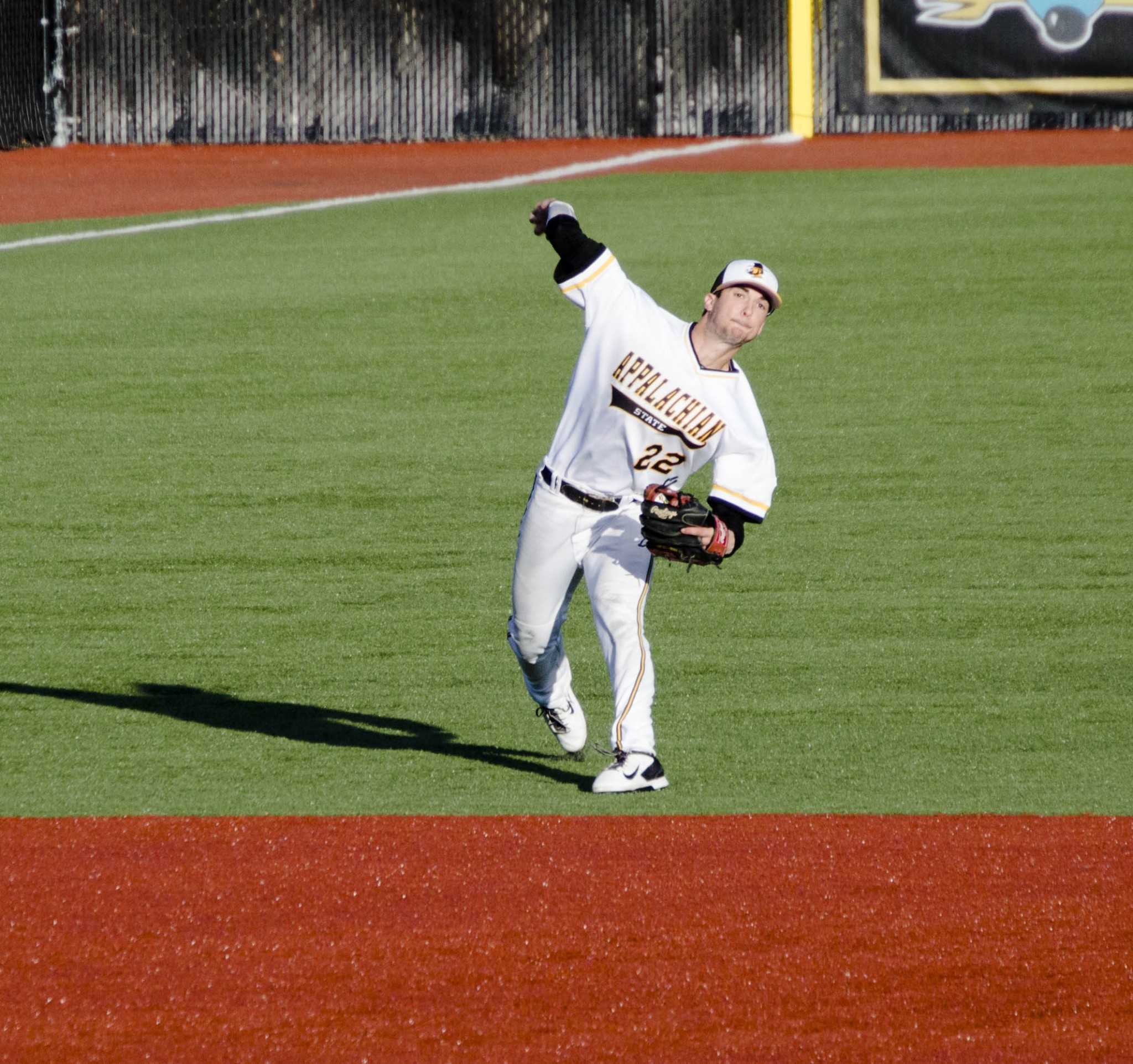 Senior middle infielder Michael Pierson makes a play in the hole against Wake Forest March 25. Pierson went 1-3 with an RBI against High Point last night in the 8-3 App State win.