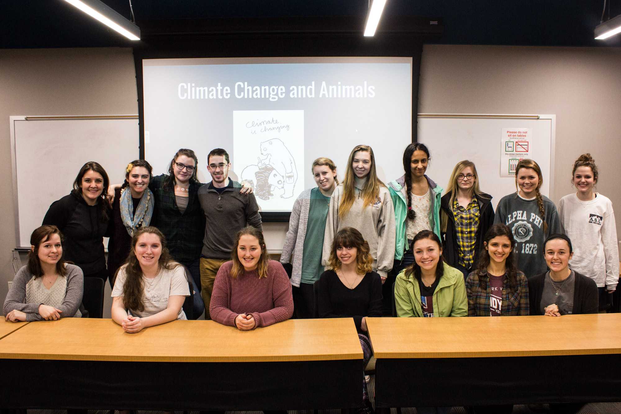 The Animal Welfare Club met in Linville Gorge on Tuesday evening. The club talks about the welfare of animals and often members volunteer at the local Humane Society. Photo by Halle Keighton.