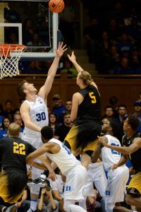 Junior Griffin Kinney was one of two players for the Mountaineers in double digits 