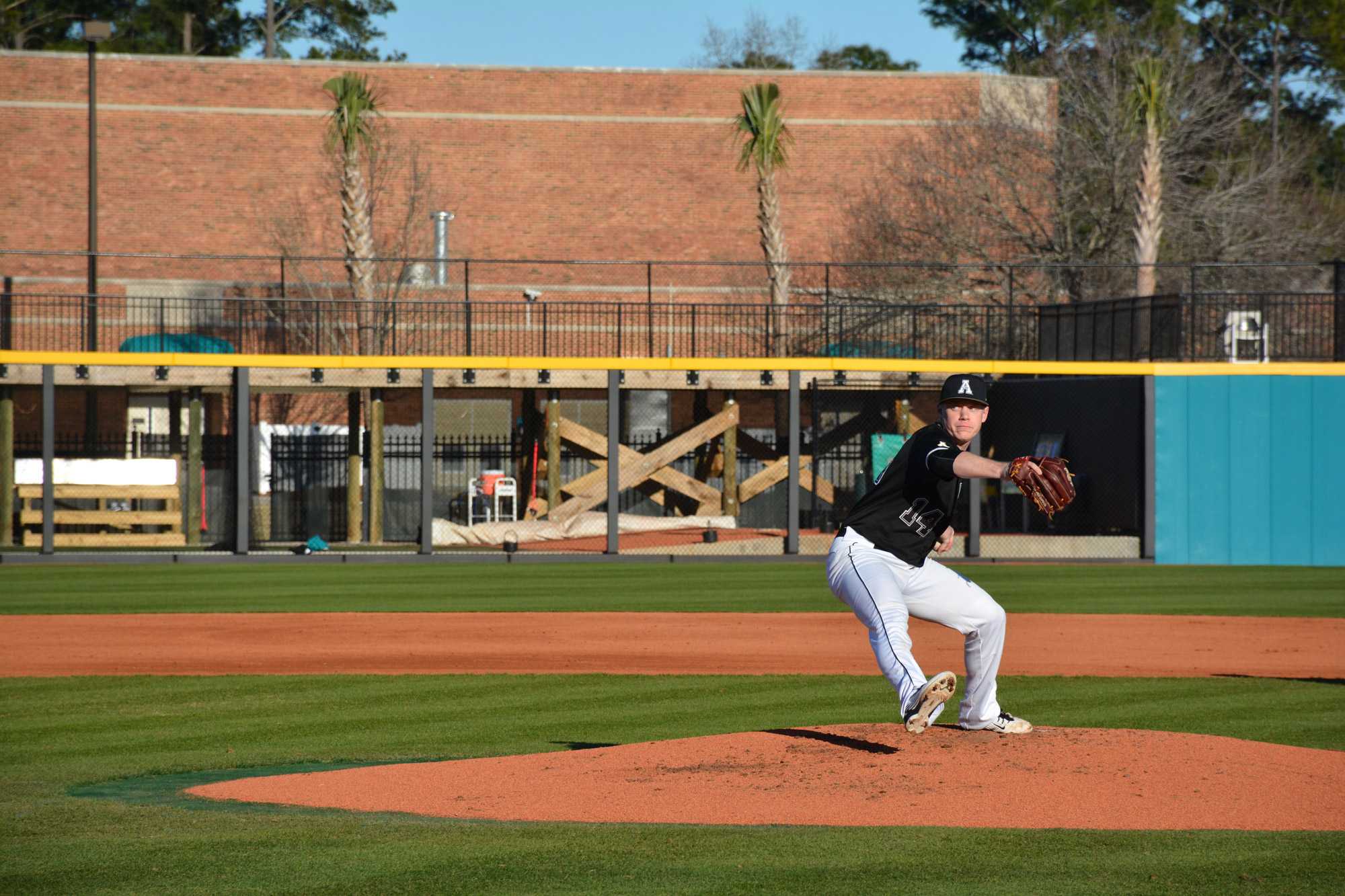 Pitcher Bobby Hampton pitches during a game this season against Coastal Carolina. Photo courtesy of Coastal Carolina Athletics.
