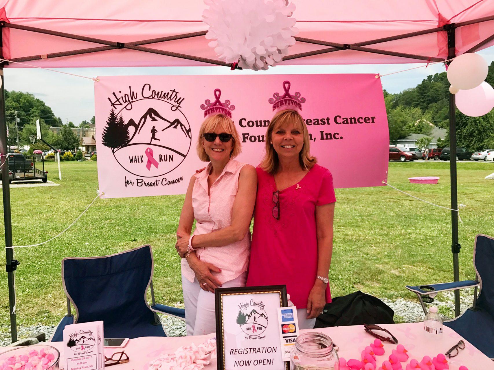 Members of the High Country Breast Cancer Foundation set up a sign-up booth for the Breast Cancer Run/Walk, taking place on Oct. 28.