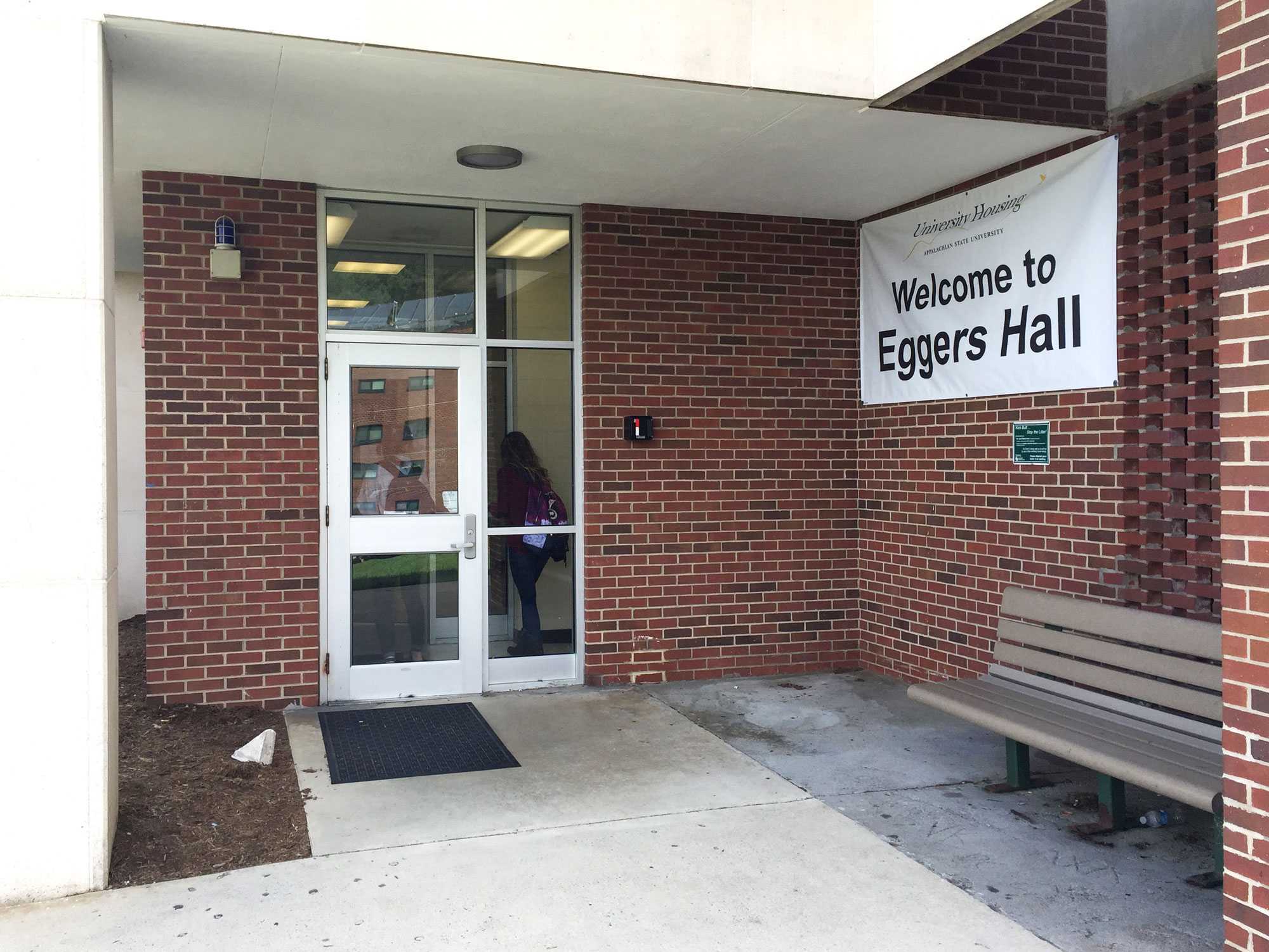 Students swiping into Eggers Hall, an all female dorm, after returning from class. Appalachian has seen around 300 more new students than average this year. 
