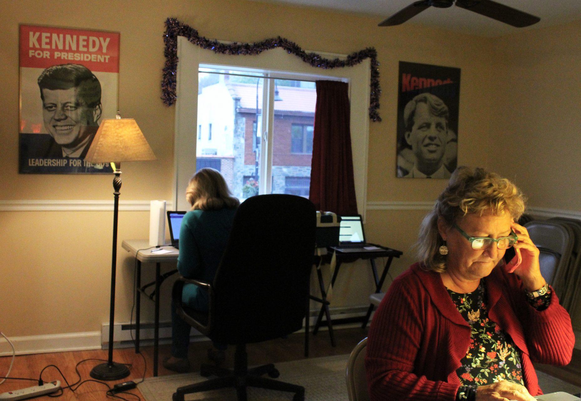 Members of the Watauga County Democratic Party making calls to Boone residents to encourage them to participate in early voting on Oct. 25 at their downtown headquarters. Phone banking is the primary get-out-the-vote intiative utilized by the Democratic Party during this election. 