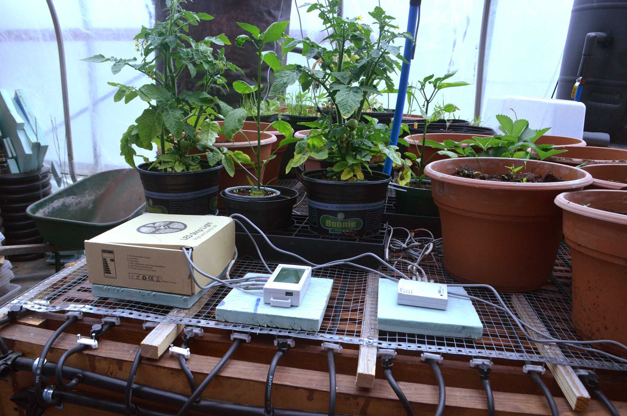 These devices are designed to measure plant growth. Data collected is used to determine the best conditions for growing plants during the winter months.