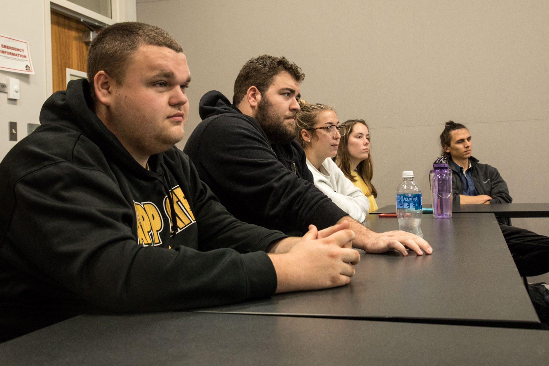 Members of the Appalachian Film Club discuss their goals for the semester on Tuesday, September 12. The meeting was located in New River Room.