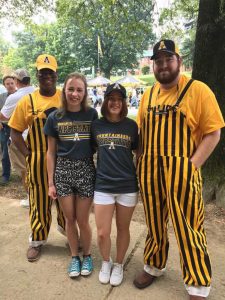 Senior Annika Sharard from Australia and junior Mae Müller from Germany experiencing their first Appalachian State football game as international students.