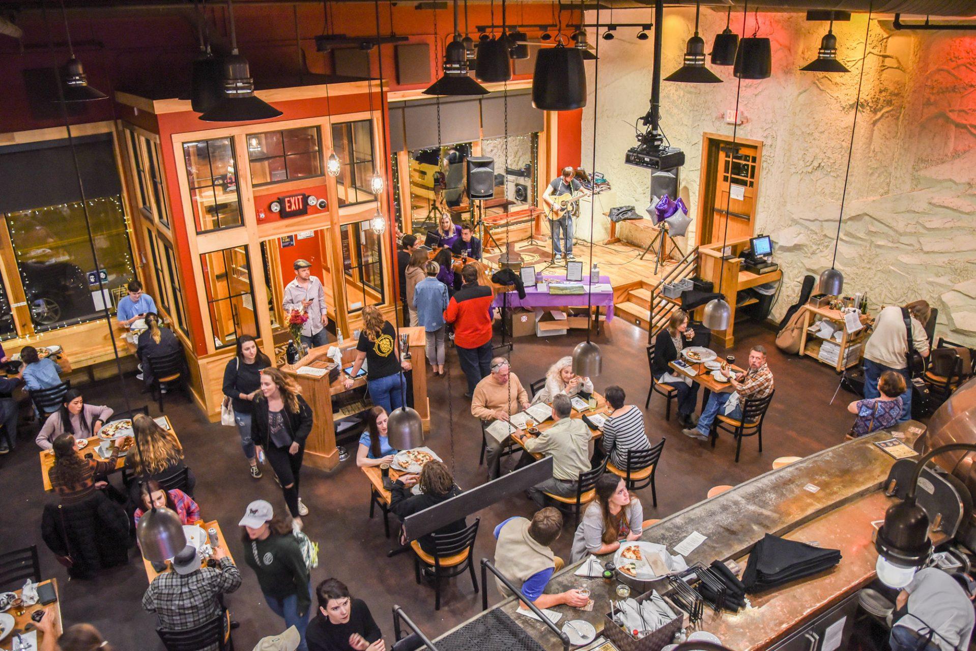 Lost Province Brewing Co. busy with people on Thursday, Nov. 2 during the App State Alzheimer’s Benefit Concert. The event included live music, an auction to raise money and a portion of every meal sold was donated to the Alzheimer’s Association. 