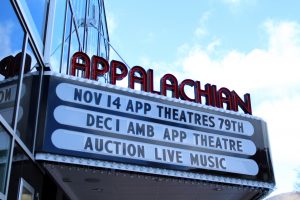 The Appalachian Theatres marque. The Theatre has been a historic symbol of Boone for years. 