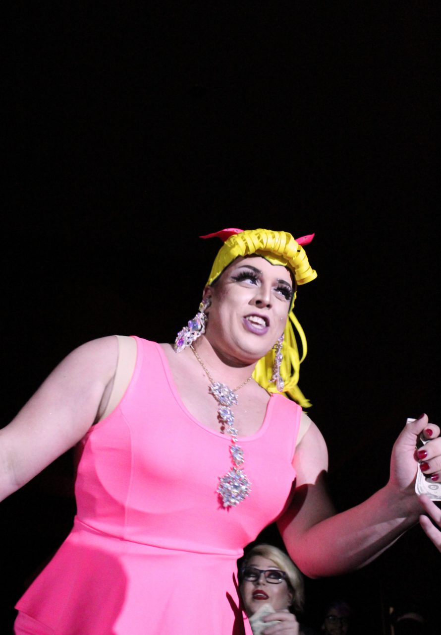 Kay Tu Russo lip syncing to Barbie Girl by Aqua. Kay Tu was one of many queens that preformed at SAGAs Professional Drag show on Saturday night in the student union.