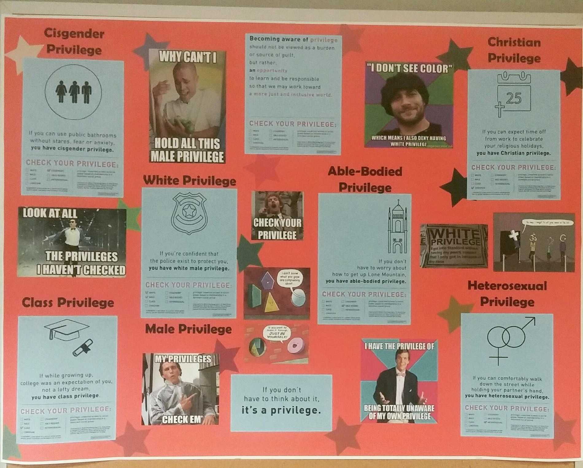 The bulletin board that was set on fire in Lovill Residence Hall this year.