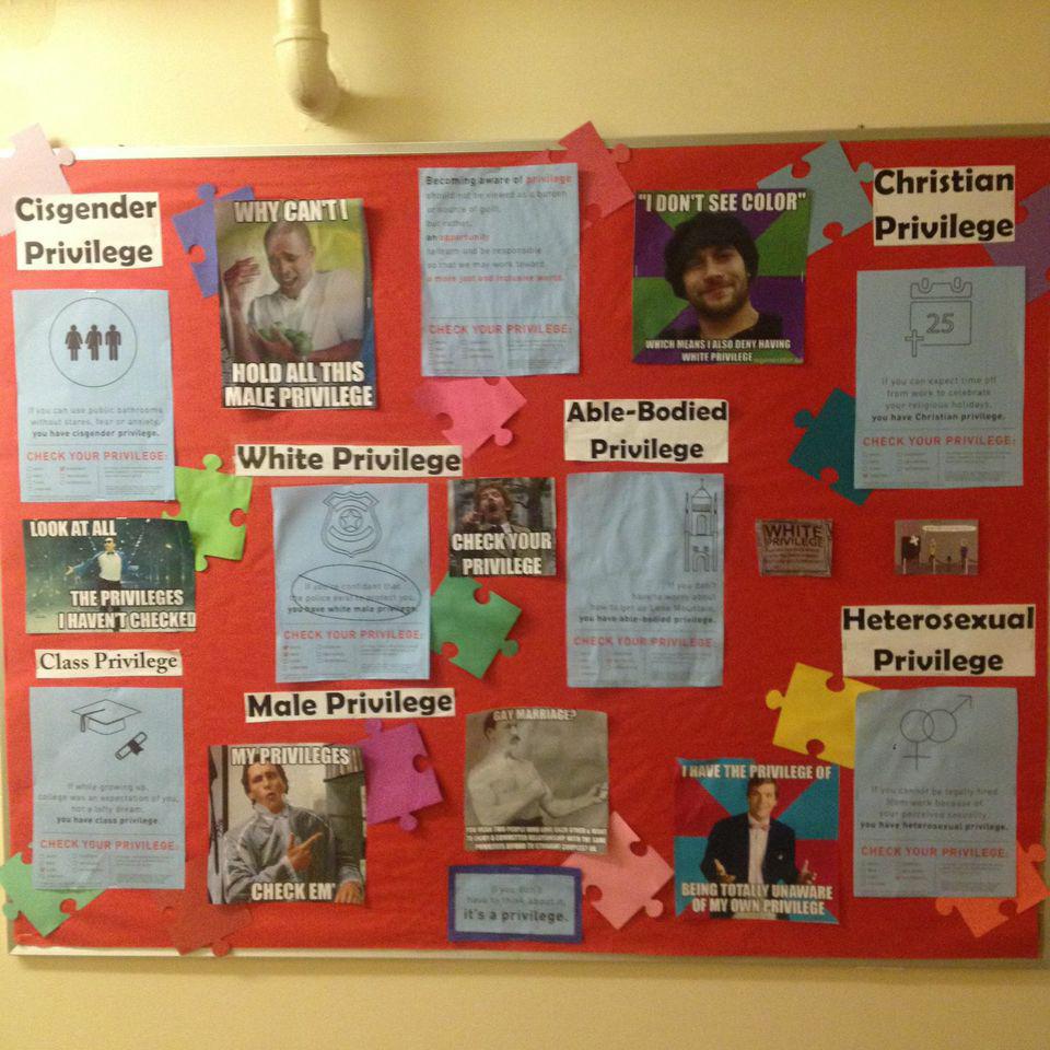 The bulletin board in East Residence Hall last year. Photo courtesy Luke Weir.