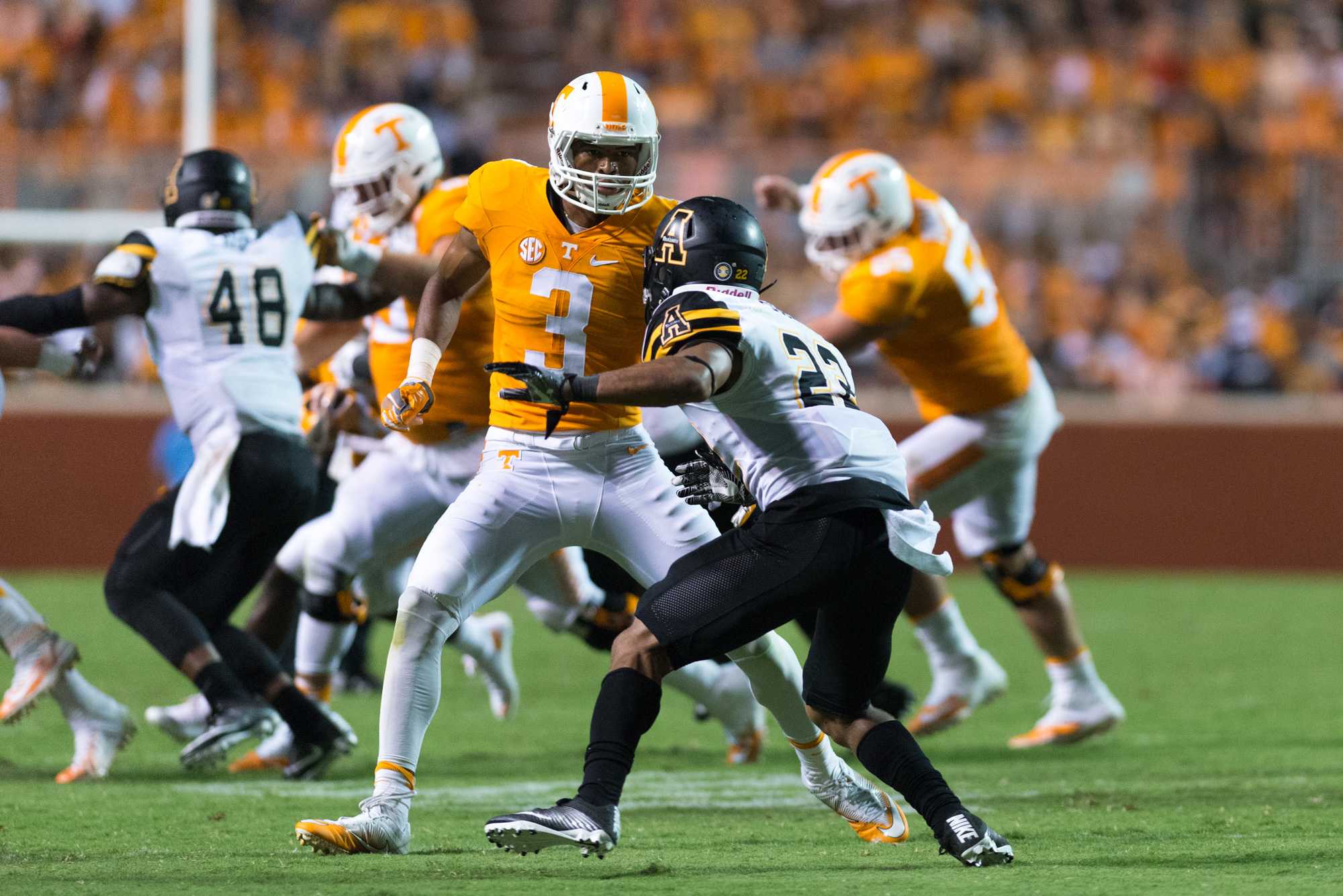 Freshman defensive back Clifton Duck broke up two passes and made four solo tackles against the Vols on September 1.