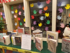 The Banned Books Week display at Watauga County Public Library.