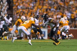 Senior wide receiver Jaquil Capel defending against Tennessee.