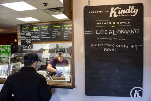 Kindly Kitchen's is 100% vegan and 100% gluten free bowls. The unique restaurant is located on King Street on the conner of Depot Street and they sell a variety of bowls, salads, and smoothies.