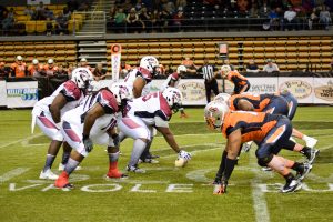 Grizzlies defense played a stellar game against Dayton Wolfpack as they only held the Wolfpack to six points. 