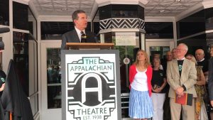 Gov. Cooper addresses the crowd on August 4 in Boone 