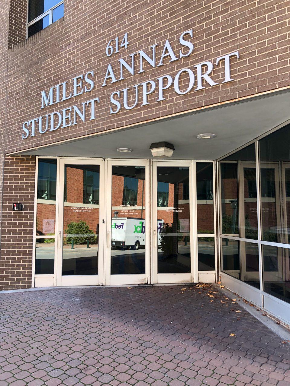 The ouside of Miles Annas Student Support which is alternatively known as the Wellness Center. The building has both the counseling center and health services.