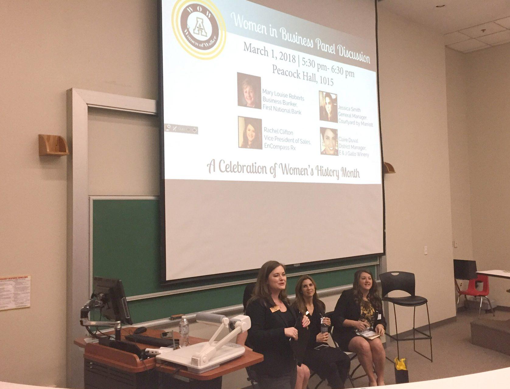 The Women of Walker’s “Women in Business” panel discussion too place in Kenneth E. Peacock Hall, room 1015