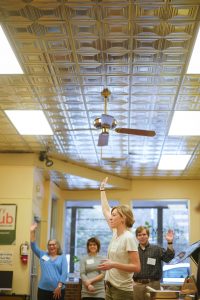 Courtney Baines, executive director from BRWIA, at the High Country Food Hub. Each Wednesday, the Food Hub opens for customers to retrieve their online orders at the Watauga Agricultural Center.