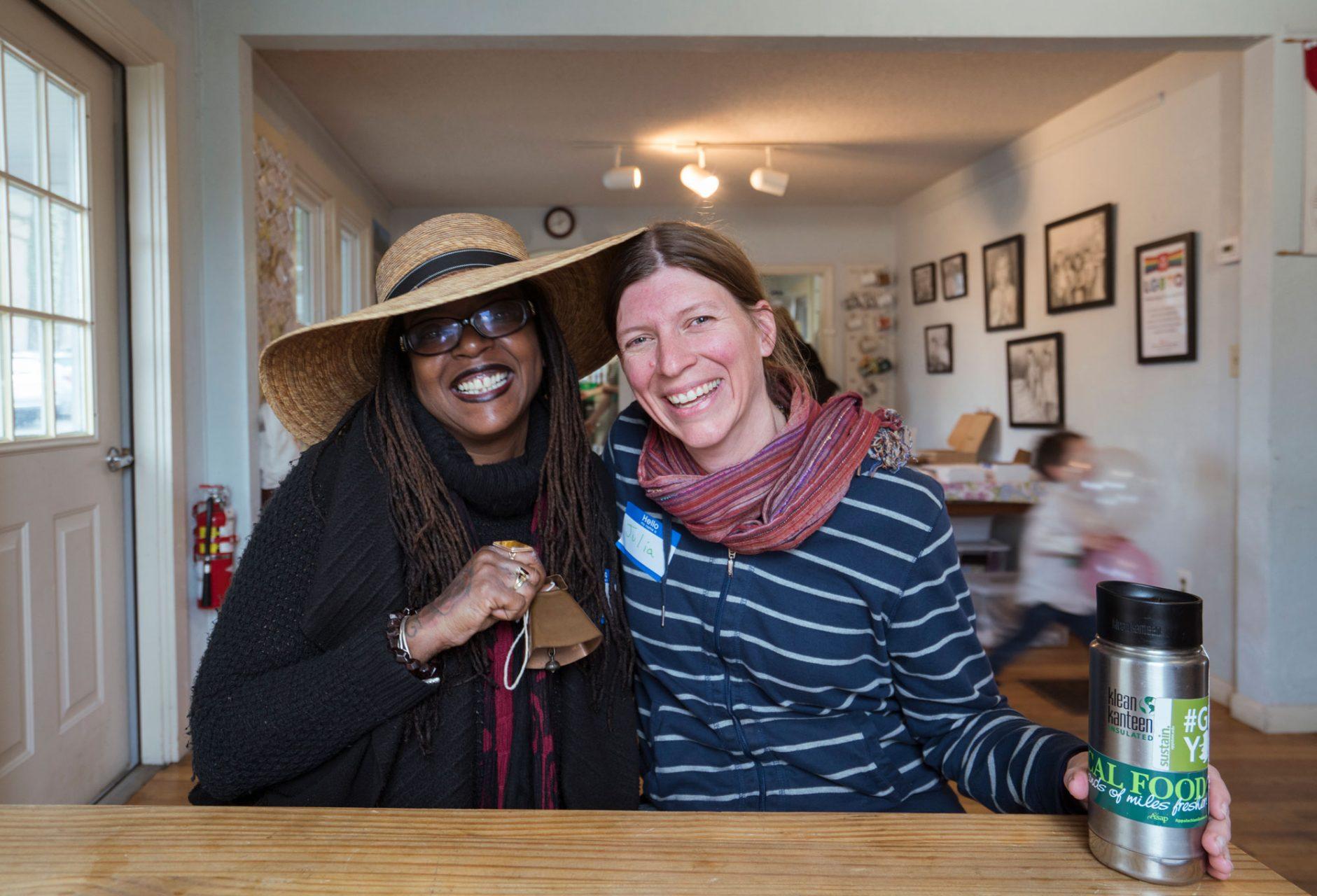 Two members of the BRWIA board, Julia Showalter and Ms. V, at gathering in March. 