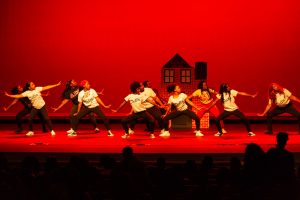 Members of Delta Sigma Theta sorroity perform at the NPHC Homecoming Step Show on Saturday. 