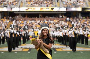 Rachel Gallardo, 2018s Top of the Rock Recipient. Gallardo was honored at Saturdays homecoming football game. 