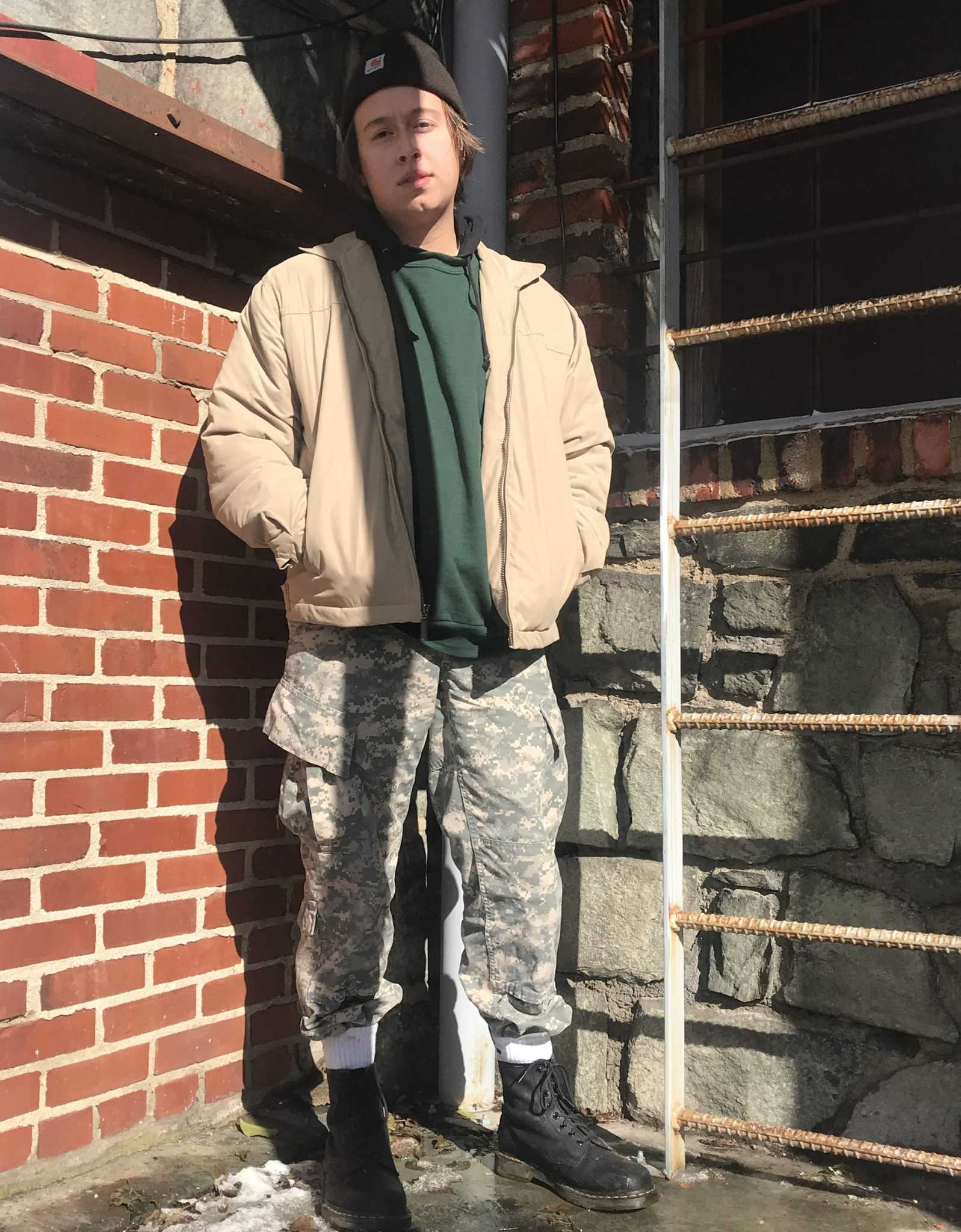  Karl Boynton, a junior music industry studies major stays comfortable while still sporting a scumbro fit representing skate culture and it’s evolution. 