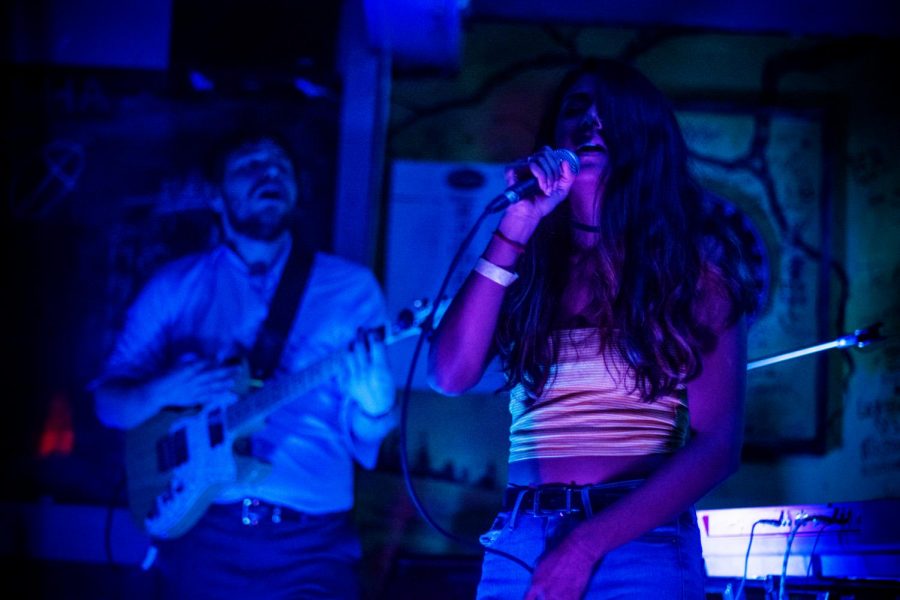 Foxy Moron's lead singer, Elora Dash, takes center-stage during Saturday's show at TApp Room while guitarist Lucas Triba shreds alongside her. The band's next show is on February 9 at Ransom.