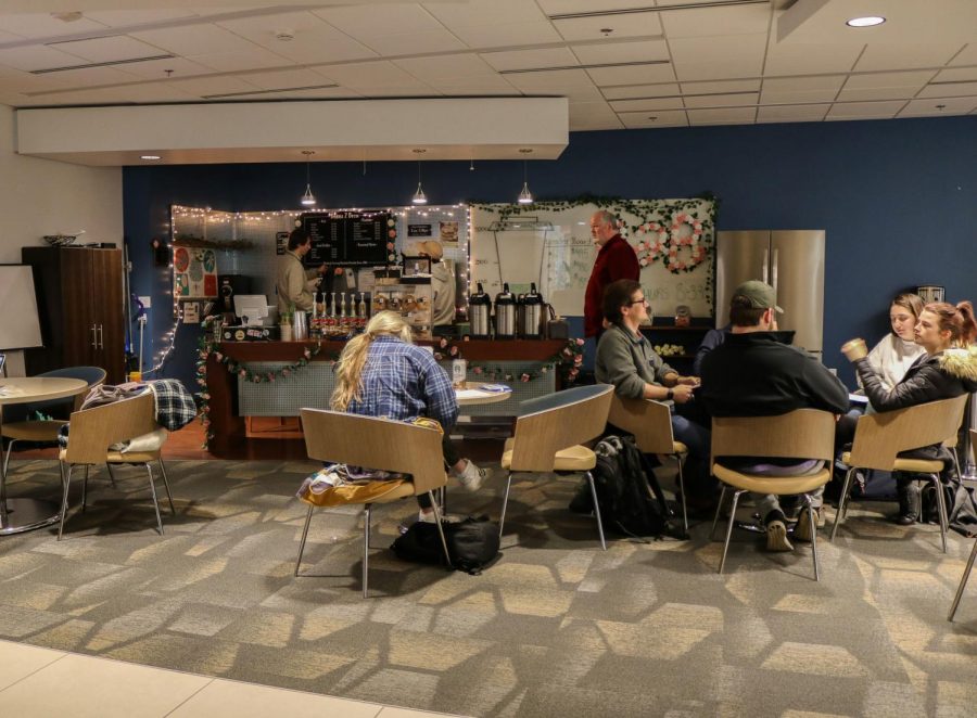Beans 2 Brew is the student-employed coffee shop inside of Peacock Hall. The shop is one example of the businesses run by the Center for Entrepreneurship.